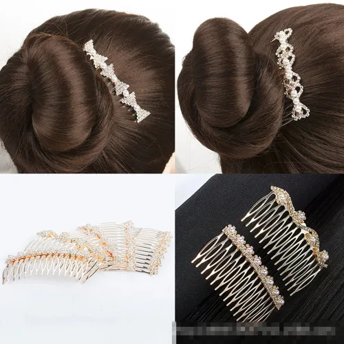 Miniatura 6 de Los accesorios de pelo nupcial de moda más populares Rhinestone perla aleación peine de pelo de la boda horquilla nupcial cristal horquillas