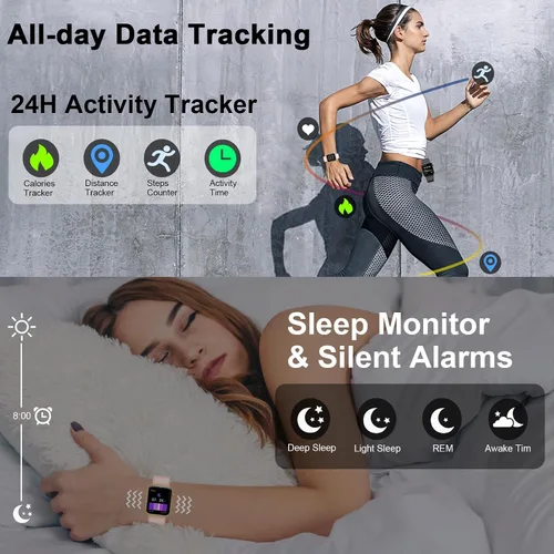 Miniatura 5 de Reloj inteligente para hombres y mujeres (respuesta/hacer llamadas), reloj inteligente de 1.85 pulgadas, 113 modos deportivos, rastreador de fitness