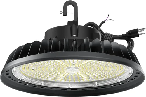 Miniatura 19 de UFO - Luz LED de alta bahía de 100 W, luces LED de alta bahía de 14,000LM, 0-10 V, regulable, cable de 6 pies con enchufe estadounidense, gancho