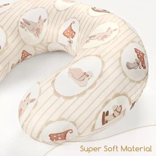 Miniatura 2 de DILIMI Nursing Pillow Cover, Stretchy Removable Case for Breastfeeding Pillows, Ultra Soft Comfortable Slipcover for Baby Girl and Boy, Farm