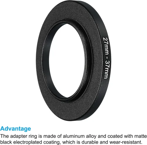 Miniatura 4 de PATIKIL Anillo escalonado de metal de 1.063 in-1.457 in, anillo adaptador de filtro de lente de cámara, anillo adaptador de filtro de aluminio