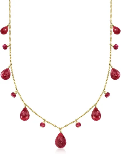 Miniatura 2 de Ross-Simons 33.90 ct. t.w. Ruby Drop Necklace in 14kt Yellow Gold