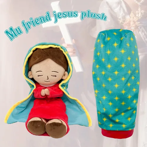 Miniatura 6 de Muñeco de peluche de la Señora de Guadalupe con la bendita María, juguetes religiosos de Cristo, figura religiosa cristiana de peluche, decoración