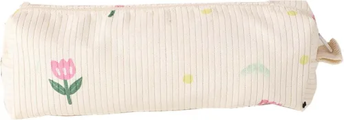 Miniatura 6 de Pequeña bolsa de lápiz maquillaje lindo floral pluma bolsa mujer flor rosa oficina papelería bolsa Comestic