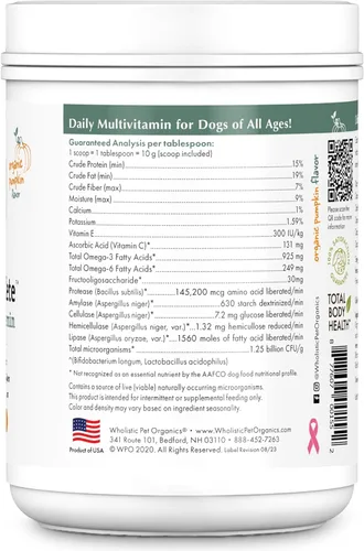 Miniatura 2 de Wholistic Pet Organics Canine Complete - Polvo multivitamínico para perros, 1 libra, vitaminas diarias para perros y suplementos para alimentos