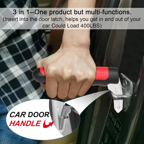 Miniatura 5 de Paquete de 2 manijas multifunción para automóvil para ancianos y discapacitados, mango de asistencia de puerta automotriz 3 en 1, cortador