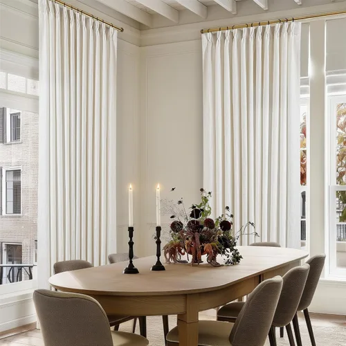 Miniatura 162 de Cortinas de lino natural con pliegues fruncidos de 120 pulgadas de largo para sala de estar, cortinas plisadas con ganchos y lengüeta trasera