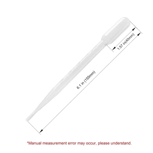 Miniatura 7 de ULAB Pipeta de transferencia científica, pipetas de aceites esenciales Vol. 0.2 fl oz, 0.1 fl oz graduado, 0.0 fl oz de graduación 6.102 in, LDPE
