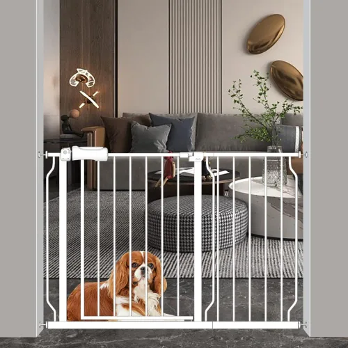 Miniatura 16 de Puerta extra ancha para bebé, 4.72 pulgadas, extensiones de paseo a través de la puerta del bebé, montaje a presión, cierre automático, puertas