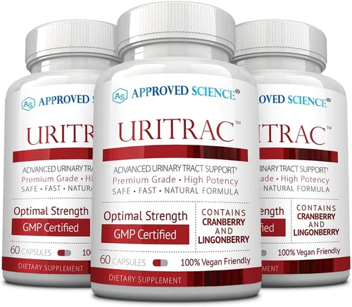 Approved Science® Uritrac™ - Soporte UTI - Arándano, D-manosa, arándano rojo, vegano - 60 cápsulas por botella - Paquete de 3