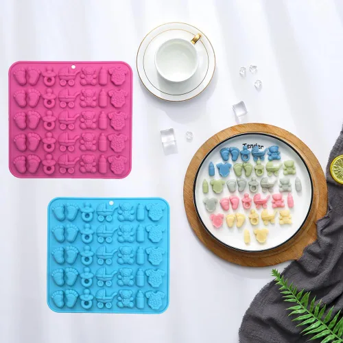 Miniatura 2 de 2 moldes de chocolate – Molde de silicona para chupete de una sola pieza, tamaño bocado, moldes de chocolate para decoración de pasteles y cupcakes
