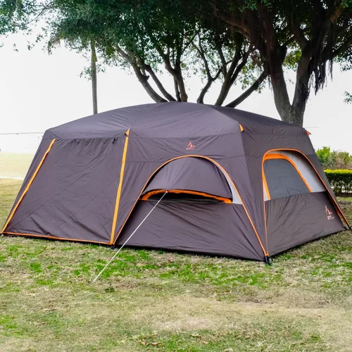 Miniatura 13 de KTT Extra Large Tent 12-14 Person,Family Cabin Tents,2 Bay-Windows,2 Rooms and 3 Doors 3 Windows with Mesh,Waterproof,Straight Wall,Double Layer,Big