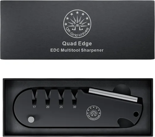 Miniatura 6 de Off-Grid Knives - Afilador de cuchillos QuadEdge con 4 ángulos: 17° 20° 25° 30°, caña de diamante, afilador de anzuelos de pesca, piedra