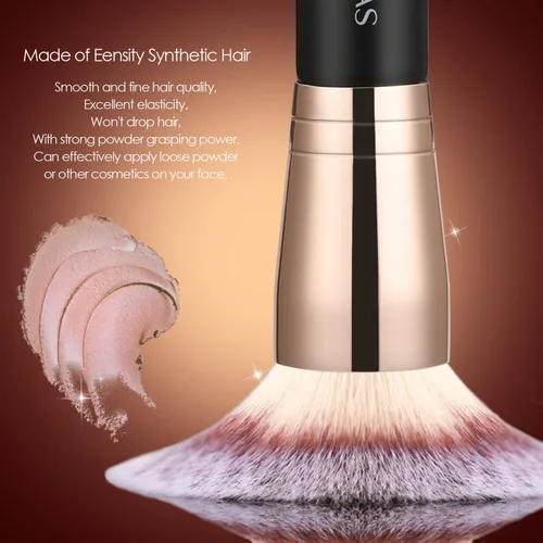 Miniatura 2 de KINGMAS Brocha para base, brocha de maquillaje bronceador premium, pinceles de contorno de doble extremo, parte superior redonda plana y en ángulo
