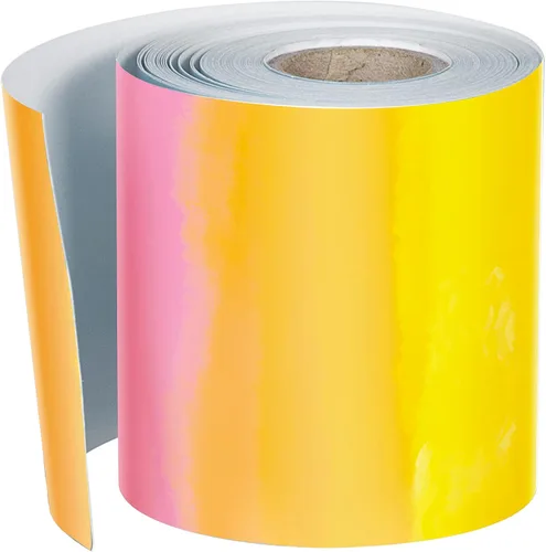 Miniatura 7 de Carson Dellosa Creatively Inspired Bordes para tablón de anuncios de acuarela arcoíris de 65 pies, 1 rollo de ribete colorido para pizarra blanca