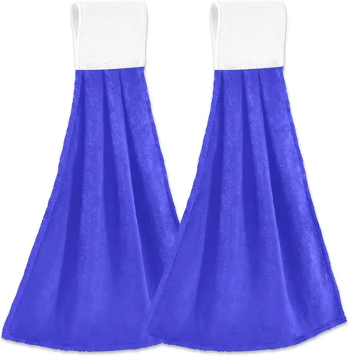 Miniatura 21 de Juego de 2 toallas de mano amarillas y naranjas, suaves, absorbentes, decorativas, para baño, secado rápido, barra de té, toalla colgante para baño