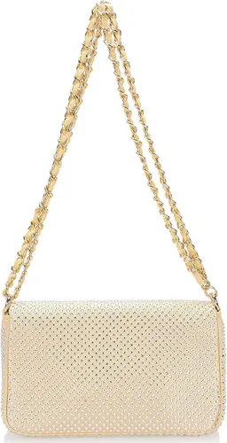 Miniatura 3 de Dexmay - Bolso clásico de cristal con solapa para fiesta, bolso de mano con diamantes de imitación