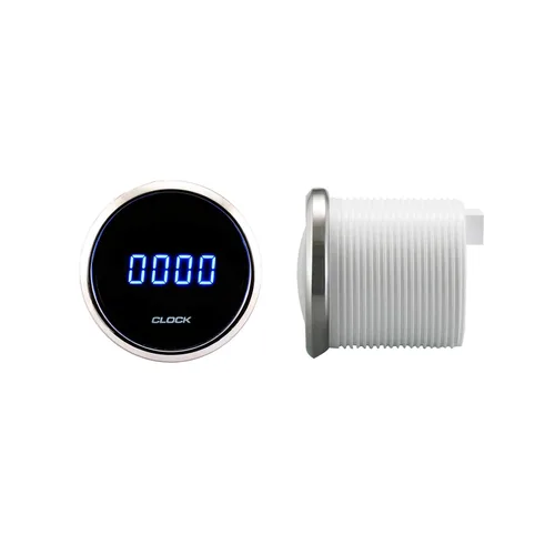 Miniatura 3 de PA Reloj digital LED automático indicador azul luz trasera 24 horas para coche interior tablero 2.047 in 2 1/16 "(12 voltios DC)