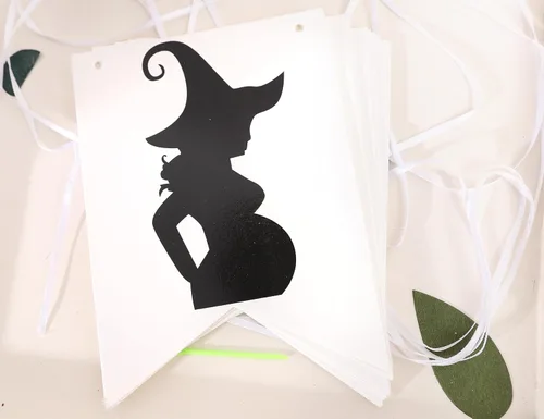 Miniatura 7 de Cartel sorpresa de fiesta con texto en inglés "A Baby is Brewing", revelación de género para decoración de baby shower de Halloween