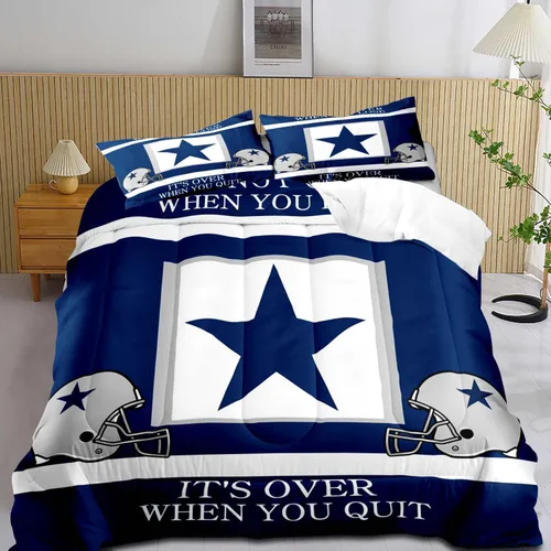 Miniatura 15 de LUVIVIHOME Juego de edredón de fútbol de 2 piezas, juego de edredón individual para niños, ropa de cama gris y azul marino, decoración de dormitorio
