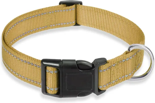 Miniatura 13 de Collar reflectante para perros con hebilla ajustable de nailon de seguridad para perros pequeños, medianos y grandes, azul M Azul-cielo