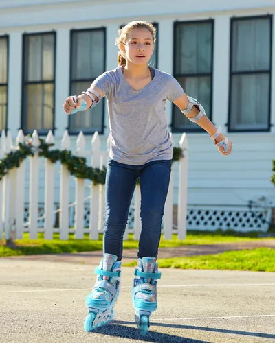 Miniatura 2 de Sportneer Patines en línea ajustables de 4 tamaños para niñas, patines en línea para niños, talla 12C-9 con ruedas iluminadas, patín