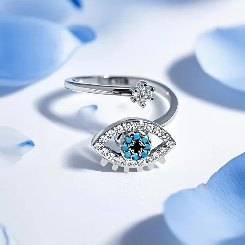 Miniatura 57 de Anillo de plata 925, anillos de plata ajustables para mujer, anillos de pulgar abiertos, anillos de circonio, anillos ajustables, anillos abiertos