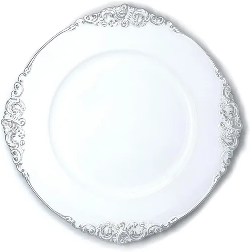 Miniatura 32 de allgala Paquete de 6 platos base redondos de gran calidad de 13 pulgadas - Plata cepillada - HD80322