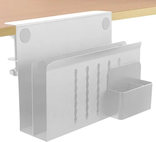 Miniatura 11 de Organizador lateral de escritorio, soporte para laptop con soporte magnético para bolígrafo, organizador de escritorio colgante sin taladros