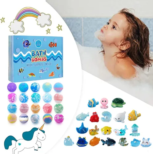 Miniatura 3 de Set de regalo de bomba de baño con sorpresa en el interior, paquete de 20 bombas de baño orgánicas para niños, bolas gaseosas hechas a mano seguras