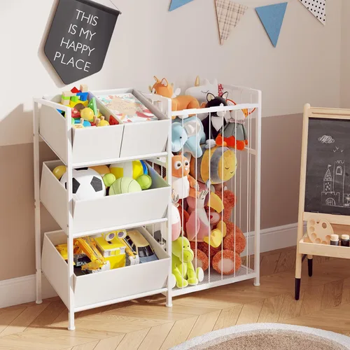 Miniatura 7 de BBLIKE Organizador de almacenamiento para niños con 4 contenedores extraíbles, organizador de almacenamiento para niños para juguetes de peluche