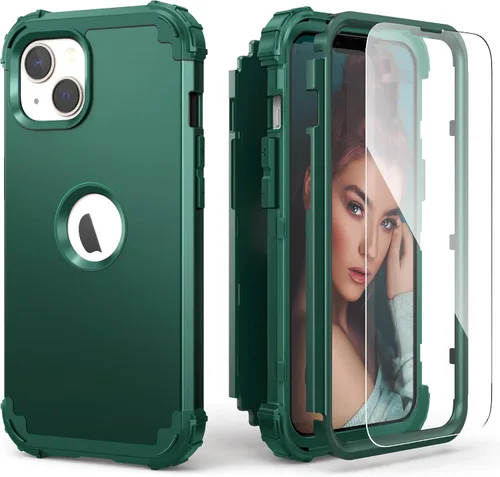 Miniatura 27 de IDweel Funda para iPhone 13 con Protector de Pantalla, para Funda iPhone 14, Híbrida Resistente a Golpes de Servicio Pesado Protección Cubierta Dura