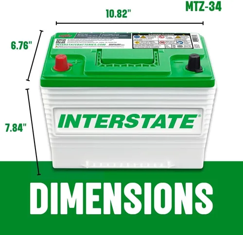 Miniatura 4 de Interstate Batteries Batería automotriz de 12 V 63 Ah (MTZ-34 Group 34, 24) AGM de plomo puro, ciclo profundo, batería de repuesto de automóvil