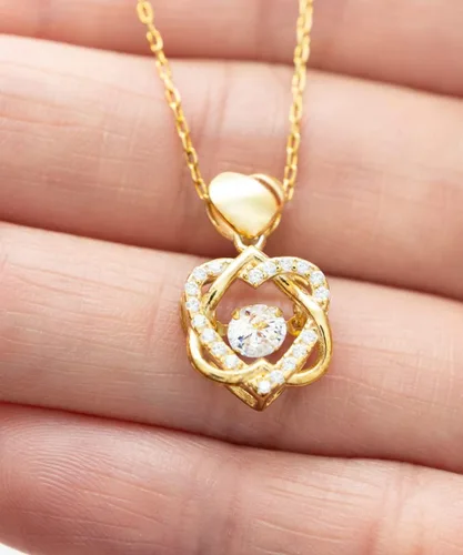 Miniatura 3 de Pendiente, Collar de Regalo Para Esposa En Forma De Corazon Plateado y Dorado Regalo Para Mujer Personalizado