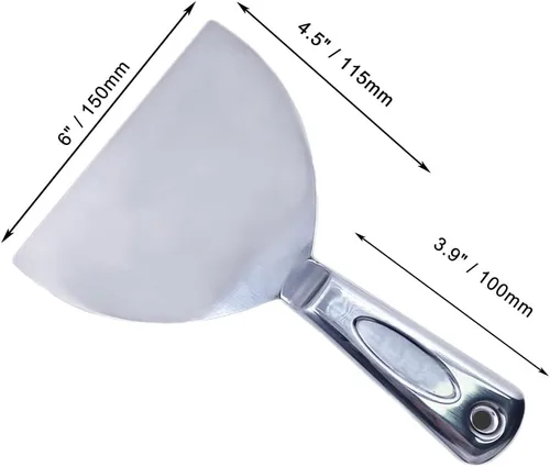 Miniatura 2 de Flex All - Cuchillo raspador de masilla de acero inoxidable, 6 pulgadas, acero inoxidable 420 de grado profesional, totalmente metálico, cuchillo