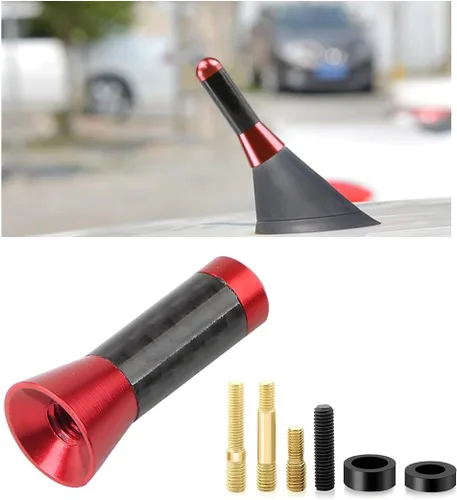 Miniatura 9 de KVAEY Antena corta para automóvil, antena aérea de aluminio rechoncha de 1.37 pulgadas con 4 tornillos y 2 juntas de goma, repuesto de antena de Azul