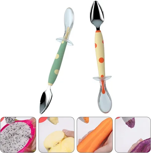 Miniatura 8 de Toddmomy Cucharas de pomelo medio dentado cítrico cucharas de postre vintage cucharas de postre cuchara dentada vajilla de comida para bebés