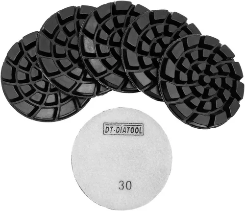 Miniatura 34 de DT-DIATOOL Almohadillas de pulido de diamante para piso, resina de terrazo, diámetro del suelo, grano de 4 pulgadas, 800 unidades, 6