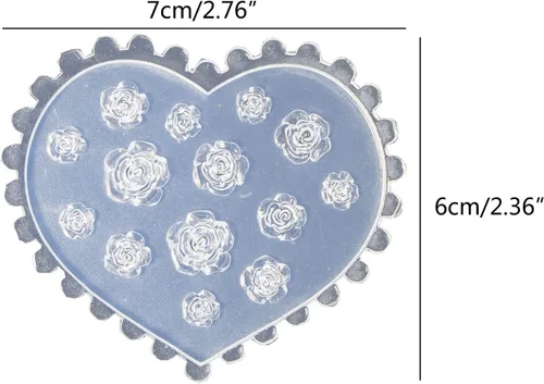 Miniatura 2 de appuivbt Moldes de decoración de uñas de resina de flor de rosa 3D, molde de tallado de uñas de silicona, plantillas de arte de uñas