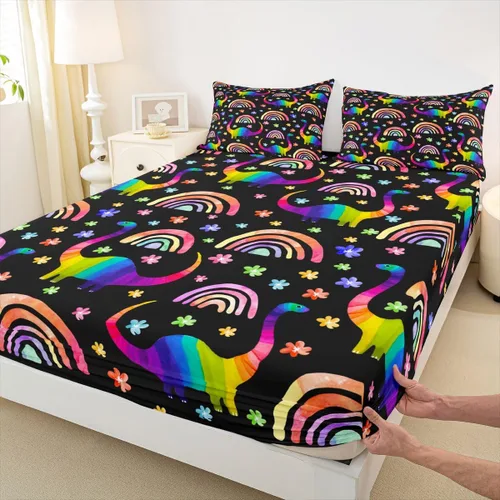 Miniatura 13 de Erosebridal Monster Bedding - Juego de sábanas de tamaño individual con diseño de dragón mágico para niños y hombres, juego de cama ajustable
