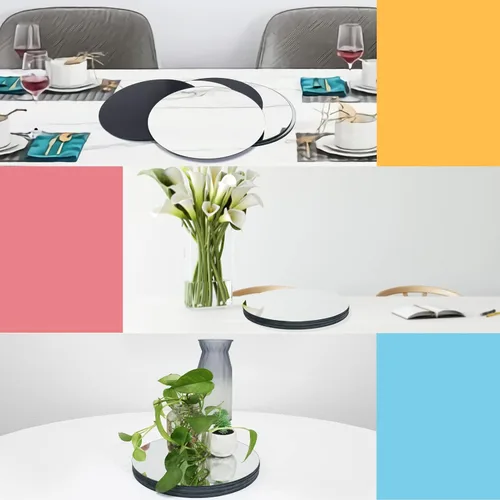 Miniatura 6 de Placas de espejo redondas de 10 pulgadas, espejos circulares para centros de mesa y decoraciones de boda, 0.079 in, paquete de 12