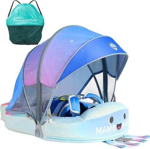 Miniatura 21 de Mambobaby Flotador con toldo mejorado no inflable para bebé, flotador inteligente de Mambo para natación, flotador de natación para bebé, flotador