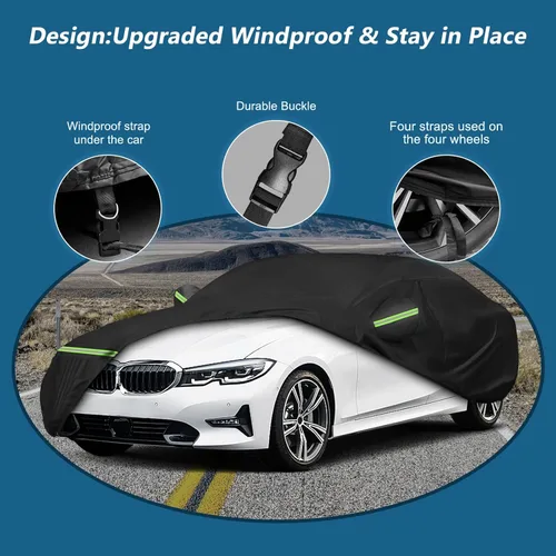 Miniatura 3 de Funda impermeable para coche para BMW Serie 3 M3 M340i 340i 335i 330i 328i 320i 2007-2023 E90 F30 G20, 210D Oxford con forro de algodón