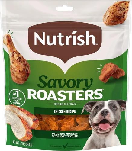 Miniatura 12 de Nutrish Savory Roasters - Golosinas de pollo para perros, relleno para calcetines de perro, bolsa de 30 onzas (Rachael Ray)