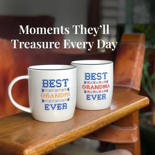 Miniatura 3 de Triple Gifffted Worlds Best Grandparents - Tazas de café para abuela y abuelo, ideas de regalos de nietos, nietos, nuevo anuncio de abuelos por