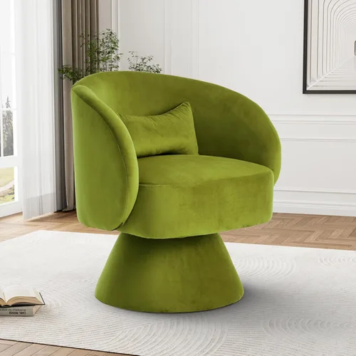 Miniatura 9 de Silla Giratoria de Barril, Sillas Giratorias de Acento Acolchadas Cuddle Tapizadas para Sala de Estar, Cómoda Silla Giratoria Redonda Pequeña Negra