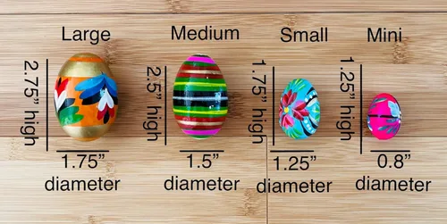 Miniatura 6 de Huevos de madera pintados a mano de Pascua polacos (Pisanki) Huevos decorativos para Pascua, juego de 6 huevos medianos