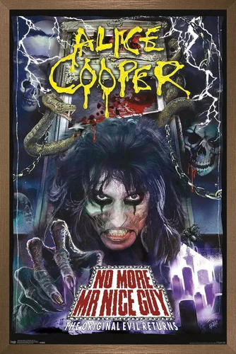 Miniatura 12 de Trends International Alice Cooper - Póster de pared No More Mr. Nice Guy, 14.725 x 22.375 pulgadas, versión enmarcada de madera de granero
