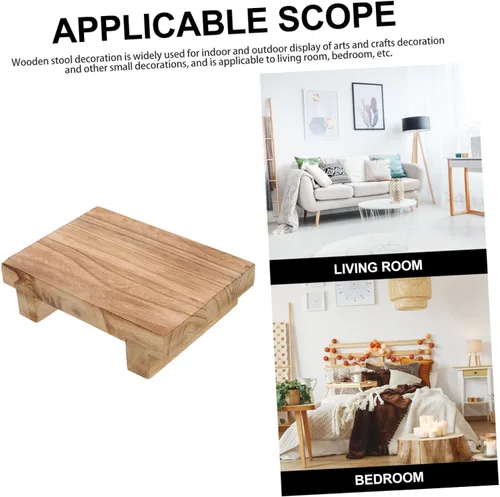 Miniatura 4 de Tofficu Elevador de madera para encimera de cocina, taburetes pequeños para decoración taburete de pie para sala de estar