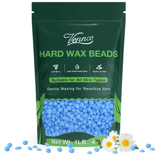 Miniatura 21 de Kit de perlas de cera dura Vennco para depilación, 36 piezas de perlas de cera para todo el cuerpo, cara y bikini brasileño, aloe, lavanda, flor